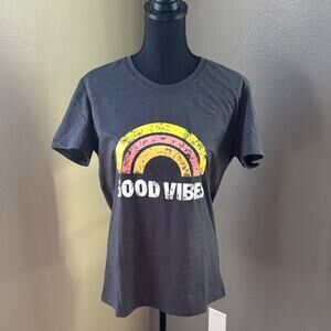 Good Vibes Graphic Tee - Gray - NWT